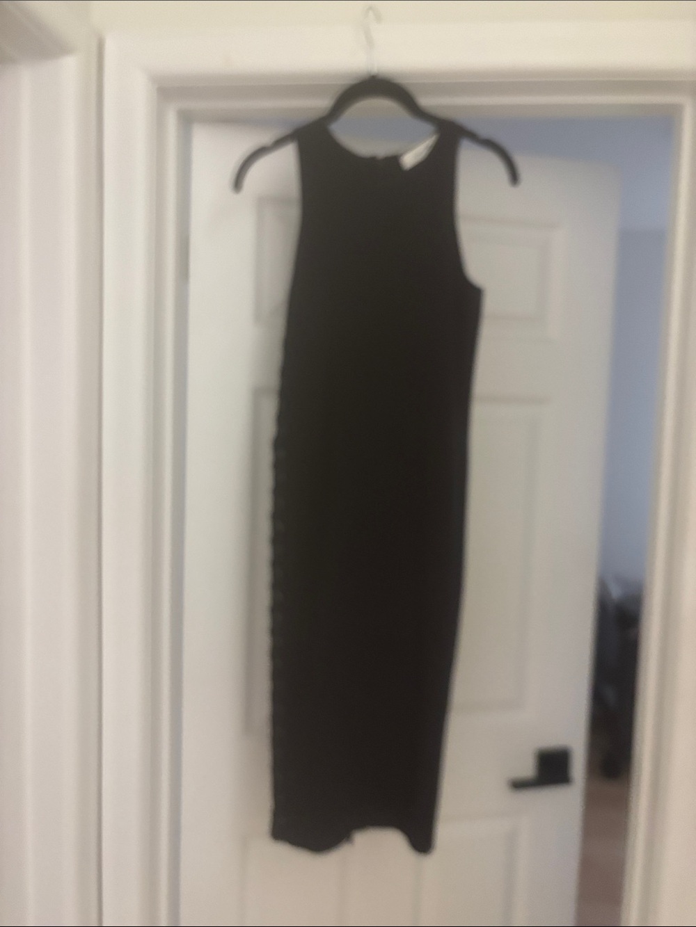 John + Jenn Black Midi Skirt with Side Lace-Up Detail
